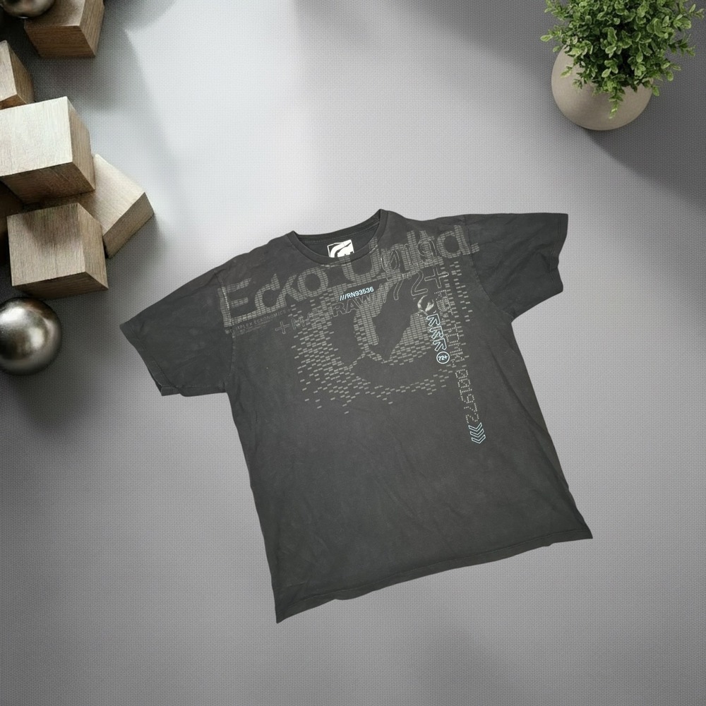 Vintage Ecko Unltd Graphic T Shirt Black Y2K Skater Boxy Fit Rhino RN93536